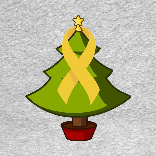 Childhood Cancer Awareness Christmas Tree by scribbler1974